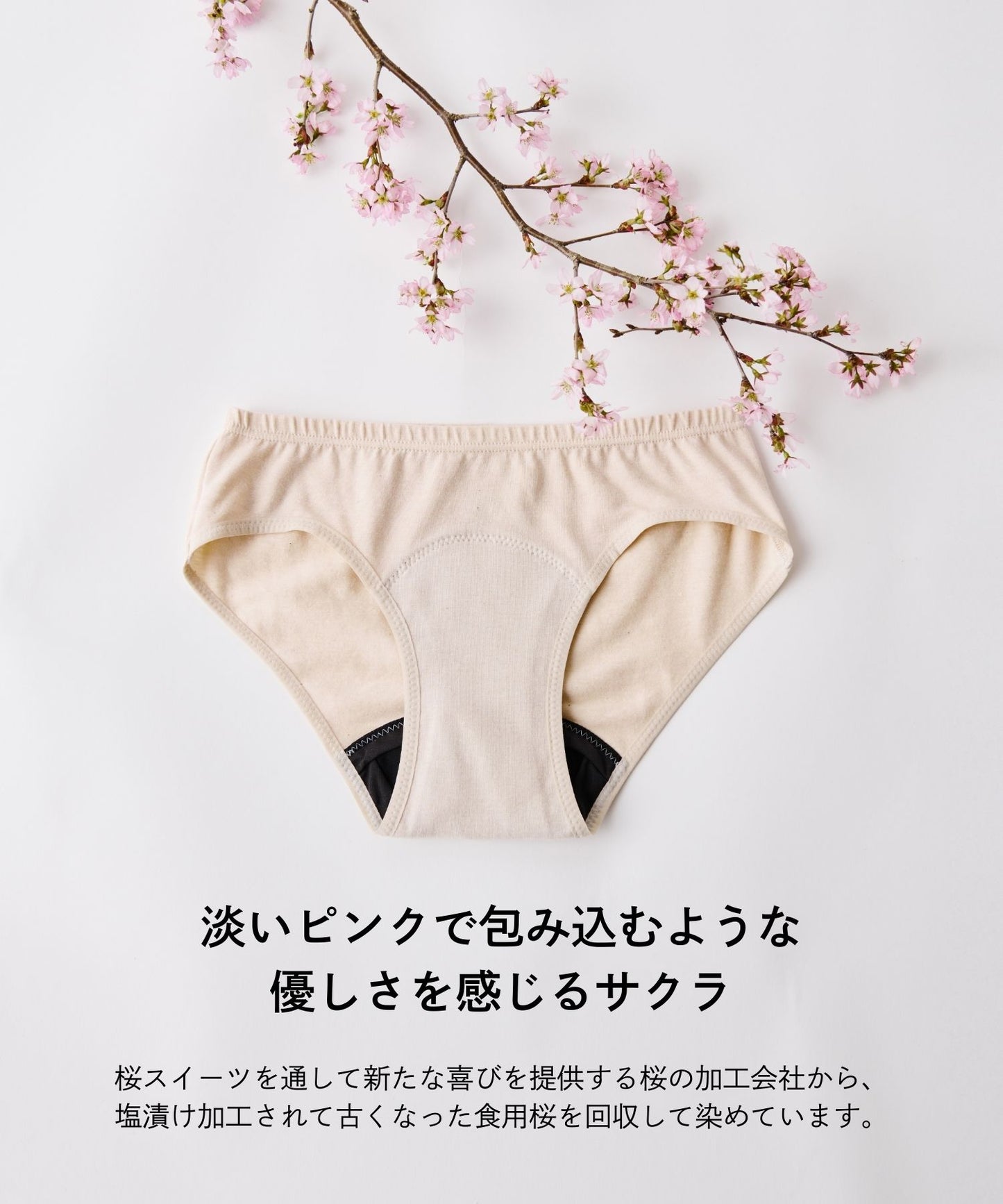 オーガニックコットン吸水ショーツレギュラー(サクラ)