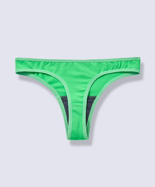 肌に優しいオーガニックコットンを使用した吸水ショーツ。タンガタイプで8ml吸水。快適な着心地で毎日を晴れやかに。社会貢献プロジェクト参加商品。生理用ショーツ 生理用品 尿モレ 尿漏れ