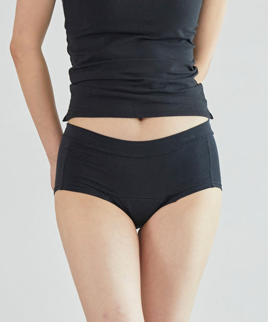 オーガニックコットン吸水ショーツボクサー(ブラックチャーム)