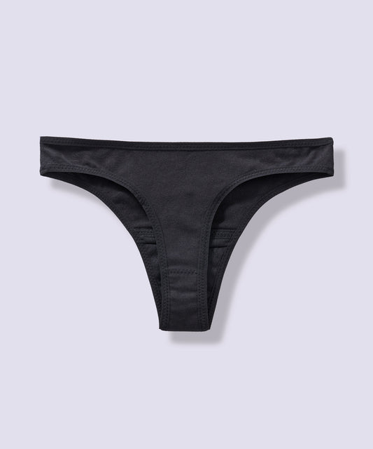 オーガニックコットン吸水ショーツタンガ　（ブラック）
